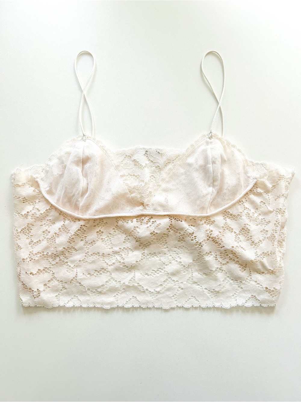 Intimately Free People Ivory Lace Brami Bralette Cami Size Large - Picture 12 of 12